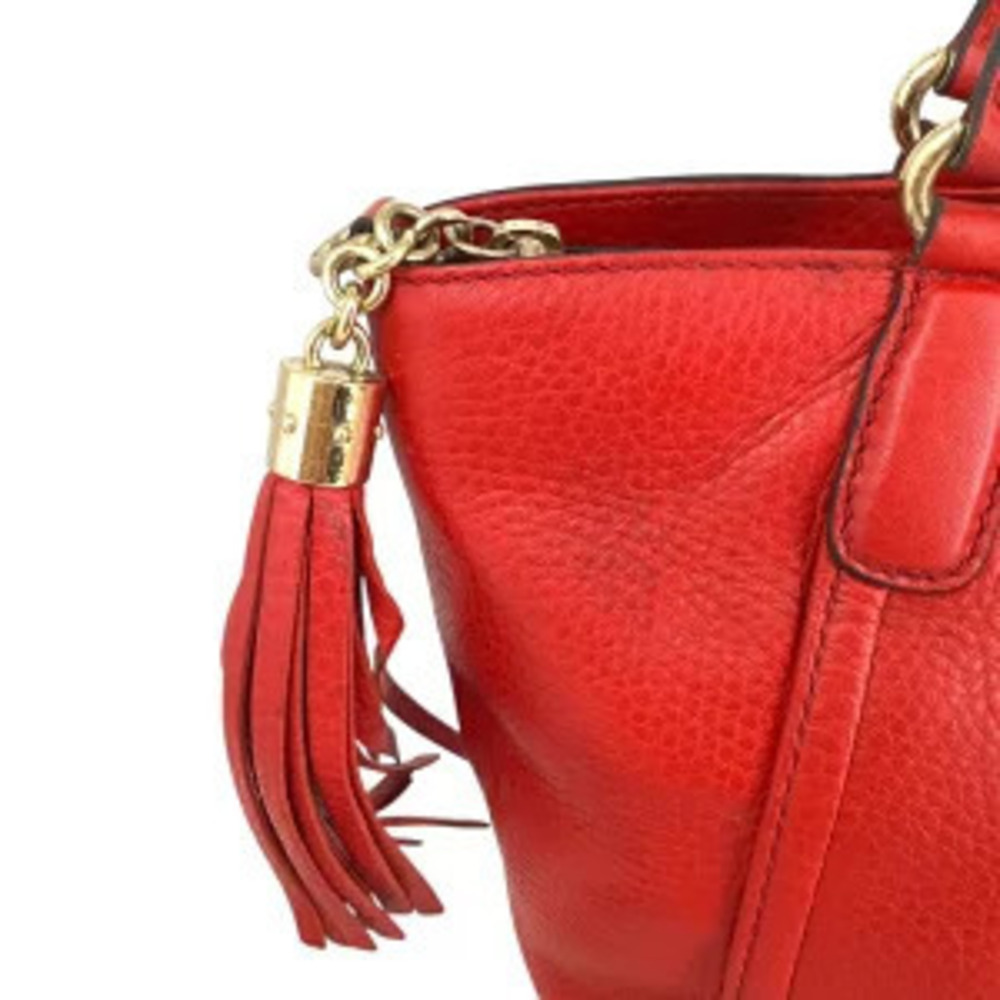 Gucci Soho Fringe Shoulder Bag Red Handbag